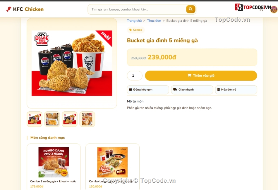 bán,gà rán KFC,Website bán hàng